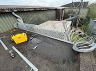 Razor wire installation in progress